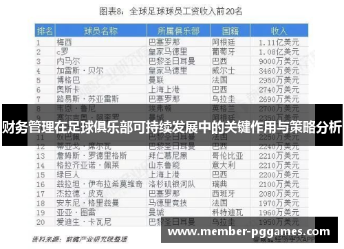 财务管理在足球俱乐部可持续发展中的关键作用与策略分析